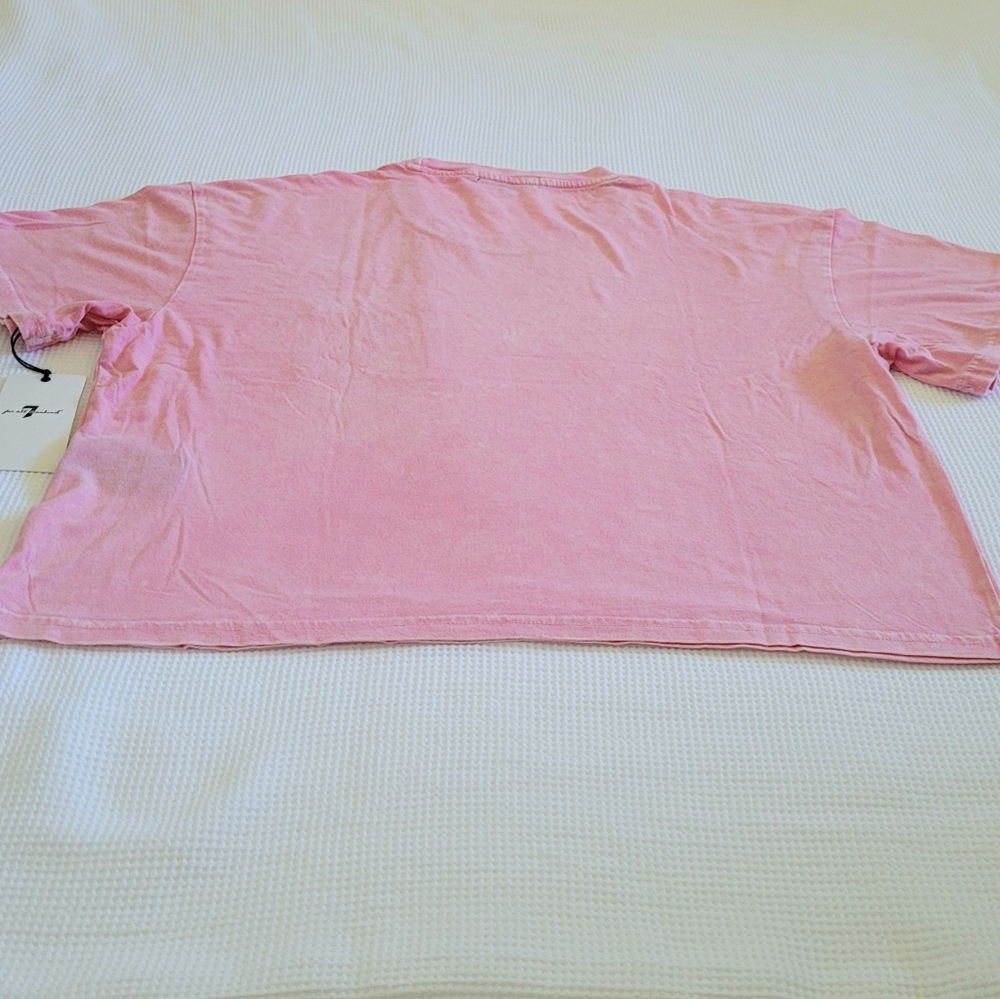 7 For All Mankind Pink💗 Stonewashed Tee - NWT - Picture 11 of 12